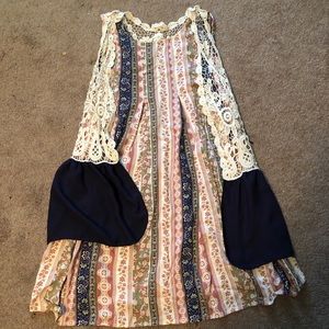 Boutique dress and vest combo